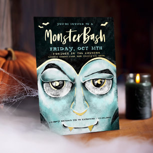Invitation En Aluminium Monster Bash Fun Éffrayant Vampire Halloween