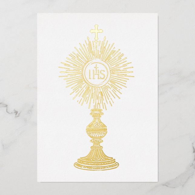 Invitation En Aluminium monstrance catholique petite 5" x 7" (Recto)