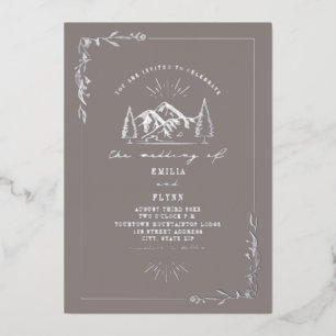 Invitation En Aluminium Montagnes Améthyst Mariage