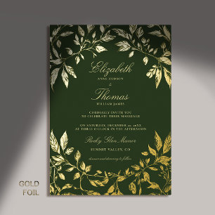 Invitation En Aluminium Moody Forest Foliage Frame Moderne Classique Maria