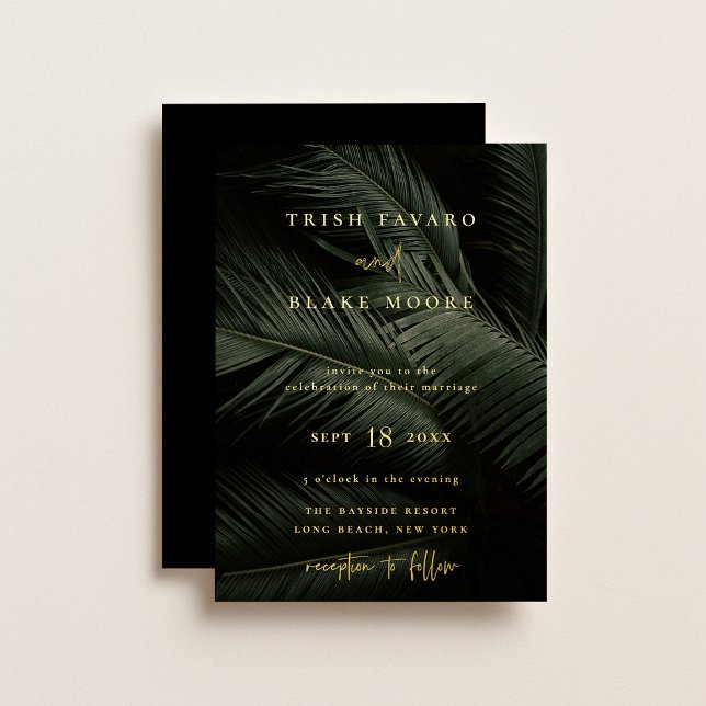 Invitation En Aluminium Moody Tropics Mariage (Créateur téléchargé)