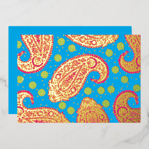 Invitation En Aluminium Motif coloré Paisley