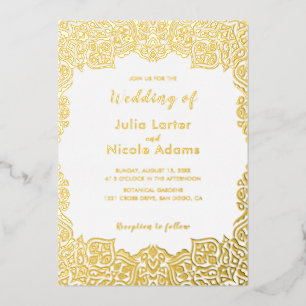 Invitation En Aluminium Motif de mandala géométrique classique pour mariag