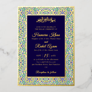 Invitation En Aluminium Motif géométrique turc Mariage islamique