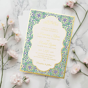 Invitation En Aluminium Motif géométrique turc pour mariage islamique