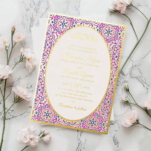 Invitation En Aluminium Motif géométrique turc pour mariage islamique