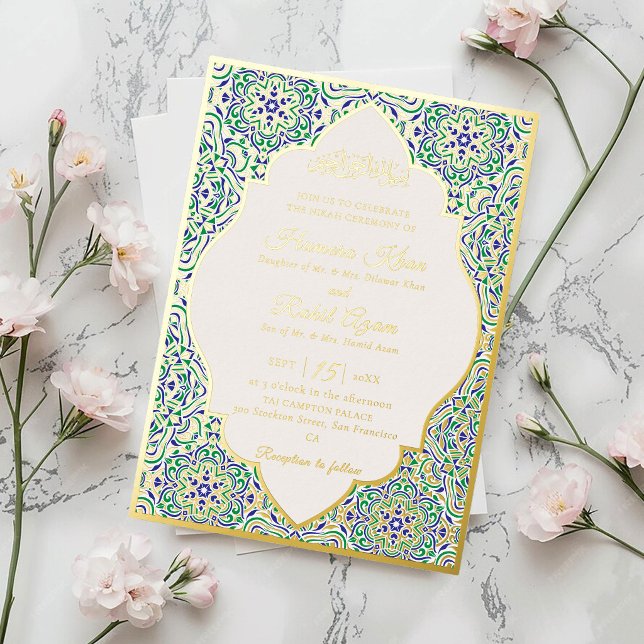 Invitation En Aluminium Motif géométrique turc pour mariage islamique (Créateur téléchargé)