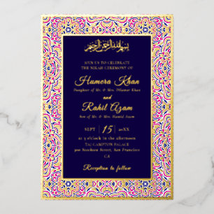 Invitation En Aluminium Motif géométrique turc pour mariage islamique