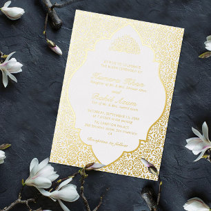 Invitation En Aluminium Motif marocain Treillis de bijoux islamique