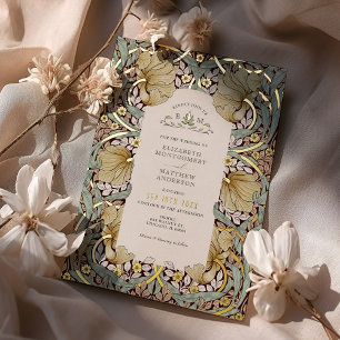Invitation En Aluminium Motif Pimpernel Vintage William Morris