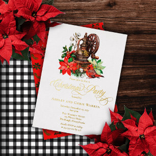 Invitation En Aluminium Moulin à Café Nostalgique Fête de Noël du Cardin