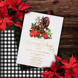 Invitation En Aluminium Moulin à Café Nostalgique   Fête de Noël du Cardin