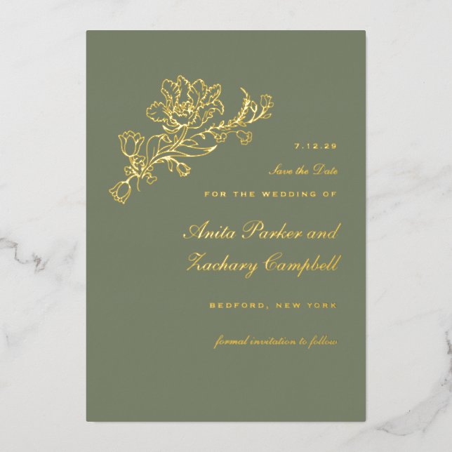 Invitation En Aluminium Mousse en cascade de tulipes (Recto)