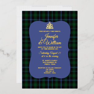 Invitation En Aluminium Murray Clan Tartan Mariage