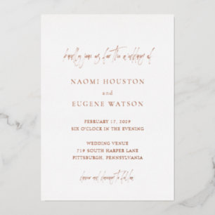 Invitation En Aluminium Naomi Typographie Mariage moderne