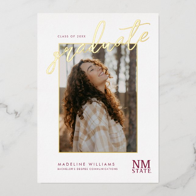 Invitation En Aluminium New Mexico State University Graduation (Recto)