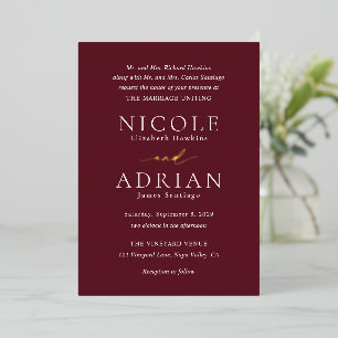 Invitation En Aluminium Nicole Merlot Mariage élégant