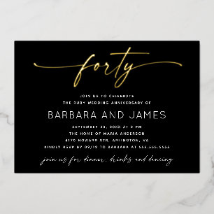 Invitation En Aluminium Noces de rubis 40e anniversaire de mariage Photo