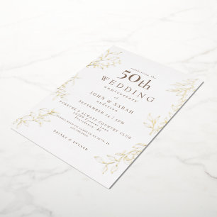 Invitation En Aluminium Noces d'or 50e Anniversaire de Mariage
