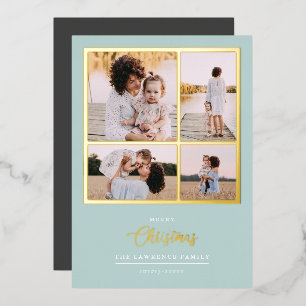 Invitation En Aluminium Noël est l'or   Mint Modern 4 vacances photo 