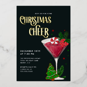 Invitation En Aluminium Noël Soirée Vacances Véritable Or