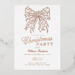 Invitation En Aluminium Nœud Coquette Préparé Fête de Noël Lumières Hiver
