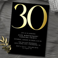 Noir et or cool | Femme ou Homme 30e anniversaire