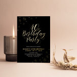 Invitation En Aluminium Noir moderne 40e fête d'anniversaire Real<br><div class="desc">Célébrez votre journée spéciale avec cette élégante invitation de foil d'anniversaire adulte. Ce design présente un texte en feuille d'or chic "40e fête d'anniversaire" avec des confettis étincelants sur un arrière - plan noir. Vous pouvez choisir la couleur du papier (or/ argent/ or Rose). D'autres conceptions et fournitures de fête...</div>