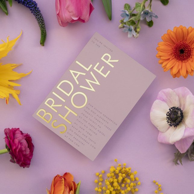 Invitation En Aluminium Nom personnalisé moderne Mauve violet Fête des mar (Créateur téléchargé)