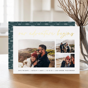 Invitation En Aluminium Notre aventure commence Multi Photo Enregistrer