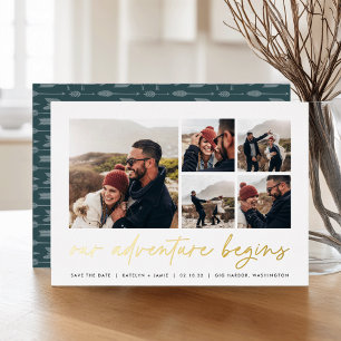 Invitation En Aluminium Notre aventure commence Multi Photo Enregistrer