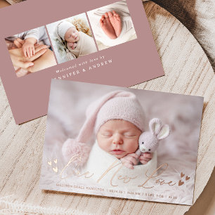 Invitation En Aluminium Notre Nouvelle Annonce de Naissance Photo avec Écr