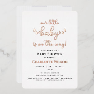 Invitation En Aluminium Notre petit bébé est en route Baby Shower