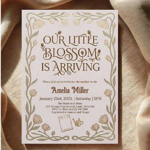Invitation En Aluminium Notre petite fleur arrive