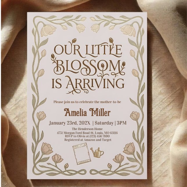 Invitation En Aluminium Notre petite fleur arrive (Créateur téléchargé)