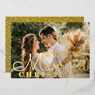 Invitation En Aluminium Notre Premier Noël de Mariés M & Mme Mariage