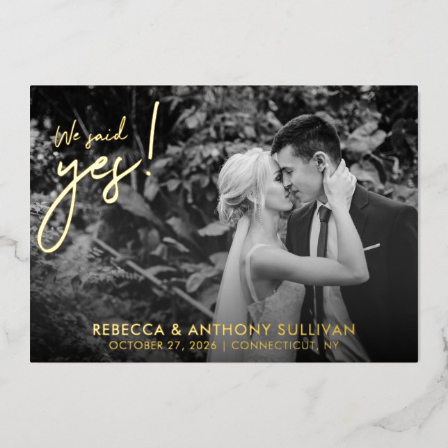 Invitation En Aluminium Nous avons dit oui Photo | Réception de mariage Ph (Recto)