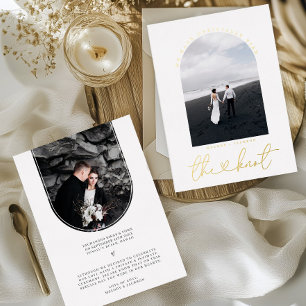 Invitation En Aluminium Nous Avons Fait Le noeud   Photo Elopement Faire-p