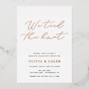Invitation En Aluminium Nous avons noué la célébration de mariage en fuite