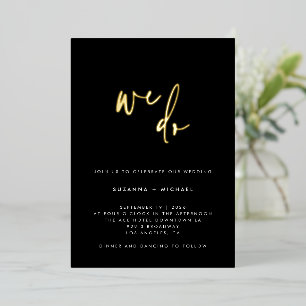 Invitation En Aluminium Nous faisons de la calligraphie noire moderne de m
