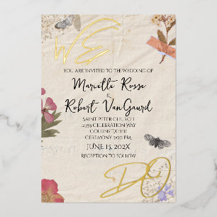 Invitation En Aluminium Nous faisons des fleurs pressées shabby chic de ja