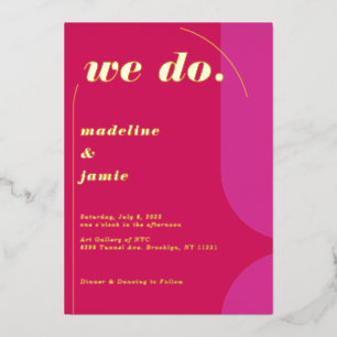 Invitation En Aluminium Nous faisons du Moderne Gras Rose Magenta Rétro Ab