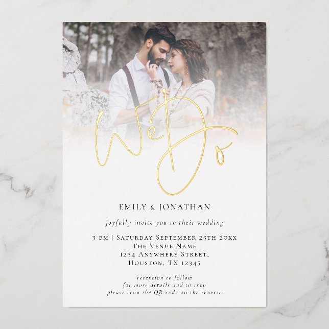 Invitation En Aluminium Nous faisons la superposition de photo Code QR Scr (Recto)