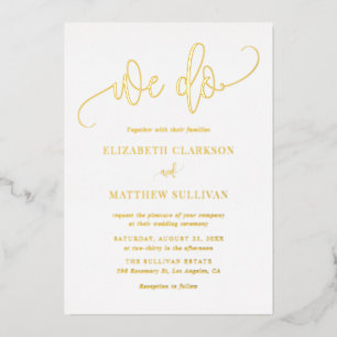 Invitation En Aluminium Nous faisons Moderne Calligraphie Photo Mariage