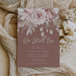 Invitation En Aluminium Nous faisons toujours Floral Blush Renouvellement