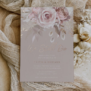 Invitation En Aluminium Nous faisons toujours Rose Gold Blush & Beige Reno