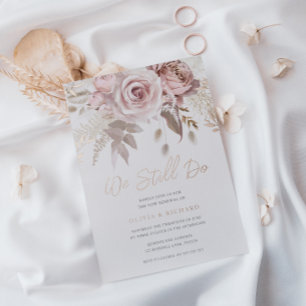 Invitation En Aluminium Nous Faisons Toujours Rose Gold Blush Floral Vow R