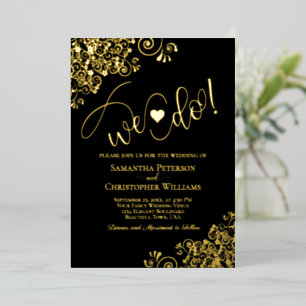 Invitation En Aluminium Nous nous marions ! Élégant mariage moderne noir e