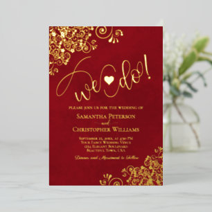 Invitation En Aluminium Nous nous marions ! Élégant mariage moderne Rouge
