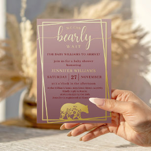 Invitation En Aluminium Nous Pouvons à Peine Attendre Baby Shower Cadre Do